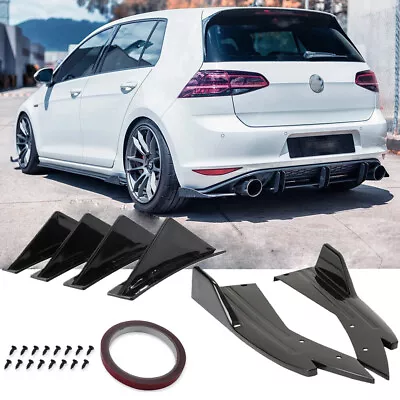 Glossing Black Car Rear Bumper Splitter Lip Diffuser Kit For VW Golf MK7 MK6 GTI • $58.91