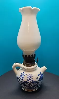 White Oil Blue And White Tea Cup Mini Oil Lamp • $22.90