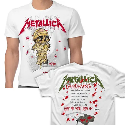 Metallica T Shirt One Landmine Official Licensed Metal Tee White S-2XL New • £15.89