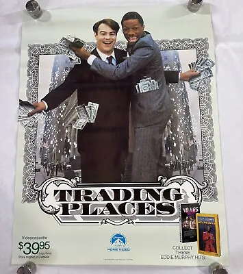 1984 TRADING PLACES Video Store Promo Poster 19.5 X 25.5” Eddie Murphy Vhs • $19.69