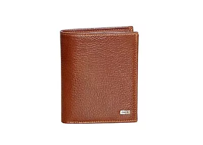 RFID Blocking Brown Vintage Genuine Leather Men's Bifold Center Flap Wallet-Gift • $23.91