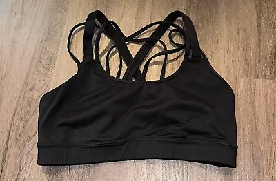 Victoria's Secret Victoria Sport Med Black Cross Back Pullover Yoga Sports Bra • $12.99