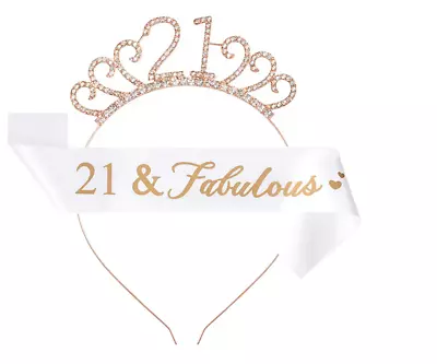 Birthday Crown Sash And Tiara Kit Girls Gifts 16/18/21/30&40/50/60th Birthday • £6.60