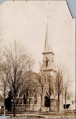 1910 First M.E. Church UNION CITY Michigan Real Photo Postcard - Pratt Photo • $6
