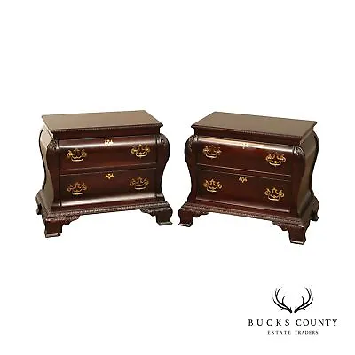 Century Furniture Rococo Style Pair Of Mahogany Nightstands • $1495