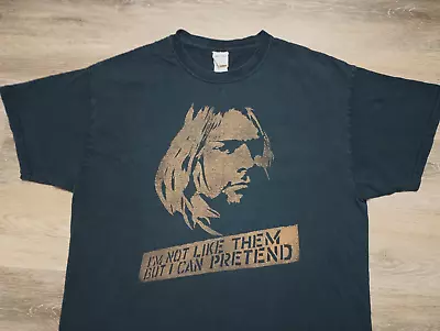 Kurt Cobain Nirvana T Shirt RARE I'm Not Like Them Sz L 90s Grunge Rock Band Tee • $22.99