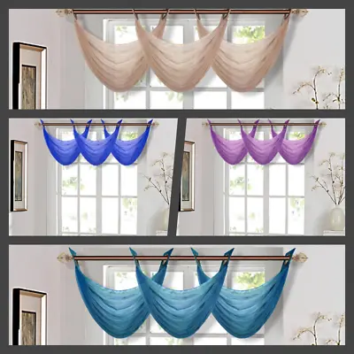 $5 • Buy Waterfall Voile Valance Swag Home Decor Bronze Grommet Curtain Solid Colors K36