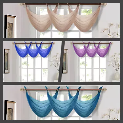 $5 • Buy Waterfall Voile Valance Swag Home Decor Bronze Grommet Curtain Solid Colors K36