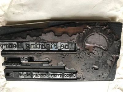 £14.99 • Buy VINTAGE LETTERPRESS PRINTING BLOCK With Eagle On It And Type