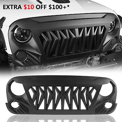 Gladiator Shark Black ABS Grille Grill Cover Fit Jeep Wrangler JK JKU 2007-2018 • $88.69