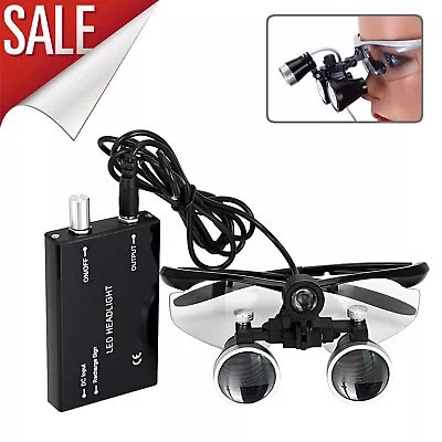 3.5X Medical Surgical Dental Binocular Loupes Headband Magnifier LED Headlight • $55.99