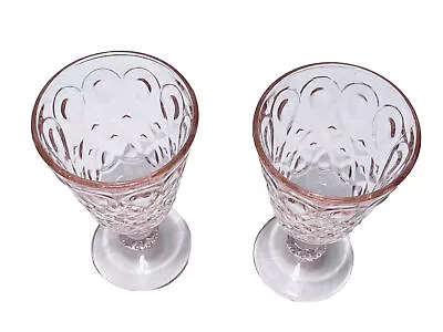Set Of 2 Pottery Barn La Rochere Lyonnais Amethyst Ice Pink Wine Glasses France • $29.99