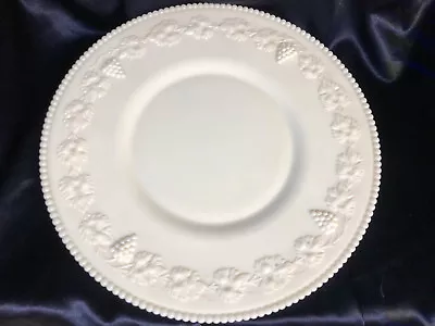 Westmoreland Grape White Milk Glass Torte Plate Platter Beaded Edge 14 1/2  • $94.99