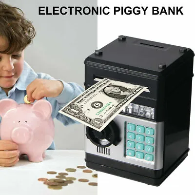 Electronic Piggy Bank ATM Password Money Box Cash Coins Saving Deposit • $18.28