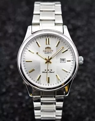 Orient Quartz White Watch Gold Dial Men's Watch 3 Star • $59.99