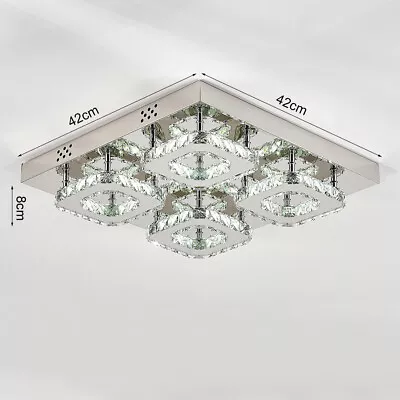 Luxury LED Crystal Ceiling Lights Pendant Chandelier Lamp For Living Dining Room • £45.95