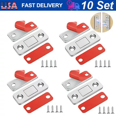 10 Sets Ultra-thin Invisible Punch-Free Magnetic Door Cabinet Closer Stoppers US • $8.03