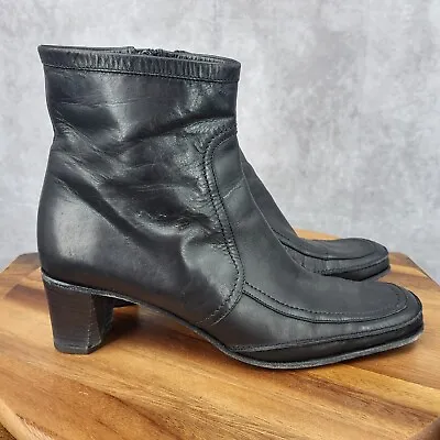 Via Spiga Ankle Boots Womens 10 Black Leather Italy Heels Booties • $29.39