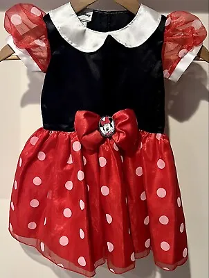 Disney Minnie Mouse Costume Dress Child Size 2T Red Excellent Preowned Condition • $10