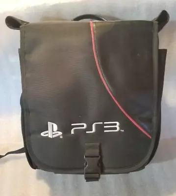 Playstation 3 Padded Backpack Black Nylon PS3 Storage Travel Bag Carrying Case • $39.99