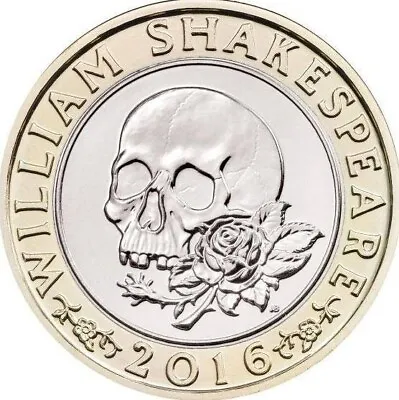 £3.90 • Buy COIN HUNT £2 Coin William Shakespeare Skull Rose Histories 2016 MINT Circulated