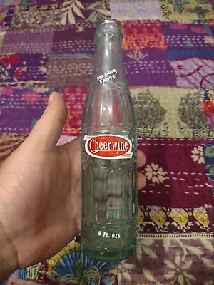 $17.99 • Buy Vintage Cheerwine ACL 8oz Clear Glass Soda Bottle Collectible Advertising Used