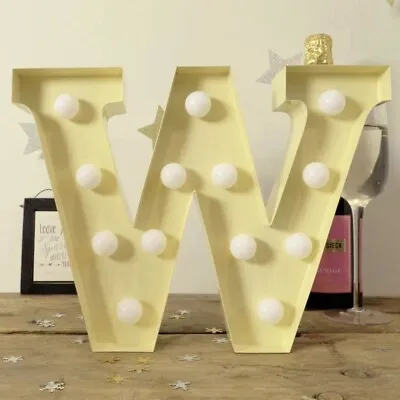 Marquee Letter Light  W  –Light Up LED Alphabet Letters –Light Bulb-vanilla • £5.99