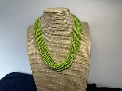 Lime Green Multi Strand Necklace. (60) • £1.99