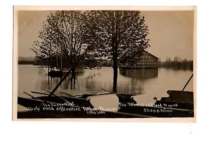 Middlesex. The Thames In Flood Shepperton 1908. R/P. Posted. Disaster. • £9.99