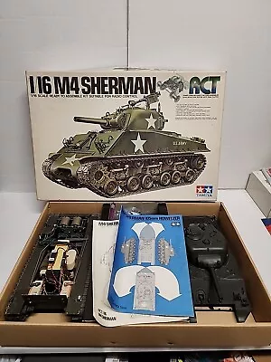 Vintage 1970s Tamiya 1:16 M4 Sherman RC Tank W/ Original Box • $499.99