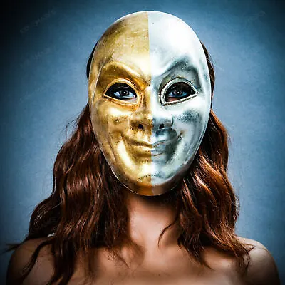 Silver Gold Jester Joker Venetian Costume Masquerade Party Cosplay Theater Mask • $12.99