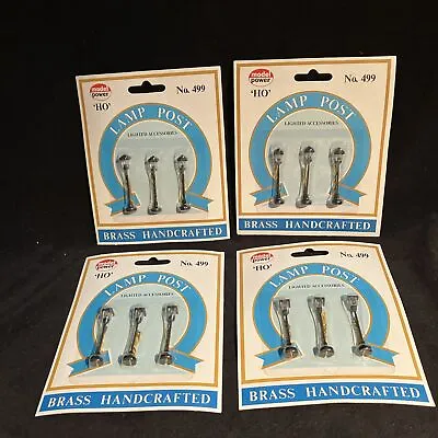 4 Sets Model Power HO Scale Brass Handcrafted 3 Lamp Posts   #499 NEW Lot #1 • $17.99