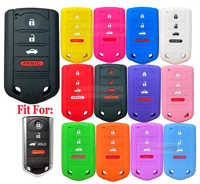 $4.96 • Buy Fit Acura ILX MDX RDX RLX TLX 4 Button Smart Remote Key Fob Silicone Case Cover
