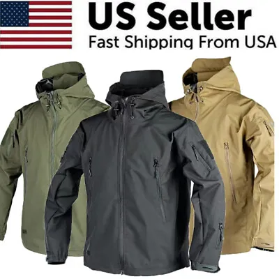 Waterproof Tactical Soft Shell Mens Jacket Coat Army Military Jacket Windbreaker • $35.14