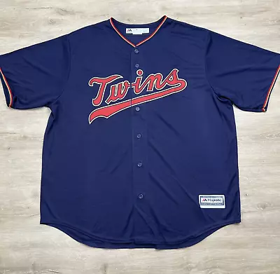 Minnesota Twins Majestic Coolbase Blank Navy Jersey Mens Size 2XL XXL NWOT • $29.88