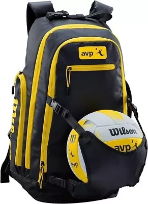 NEW Wilson AVP Volleyball Black & Yellow Backpack Bag • $36