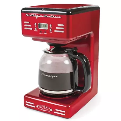 Nostalgia Retro Coffee Maker 12-Cup Programmable Vintage Coffee Machine Red • $69.34