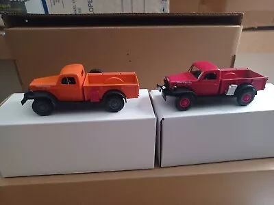 2 PACK Die-Cast 1:48 Scale 1947 Dodge Power Wagons - ORANGE & RED - Distressed • $19.99