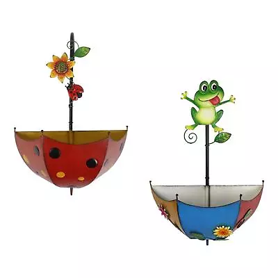 Railing Flower Pot Wall Mounted Planter Decorative Hanging Wall Planter Umbrella • £22