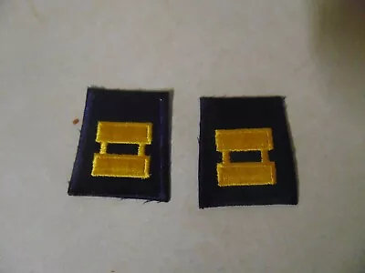 Military Police Or Fire Patch Set Of 2 Sew On Captain Rank Blue And Yellow • $2.49