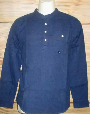 Mens Hollister Linen Half Button Long Sleeve Shirt Size S • $29.90