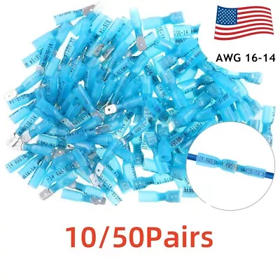 16-14AWG Heat Shrink Male Female Spade Terminals Electrical Connector Wire Crimp • $5.39