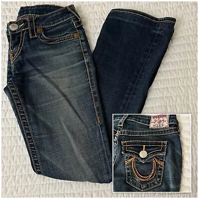 True Religion Rainbow Becky Jeans Womens Size 25  Big T Flap Pocket SEE INFO • $42.49