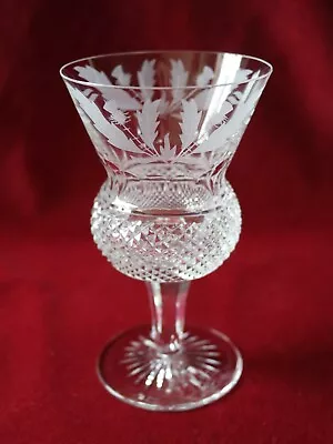 Edinburgh Crystal Thistle Pattern - 5 Inch Wine Glass - Signed • £50