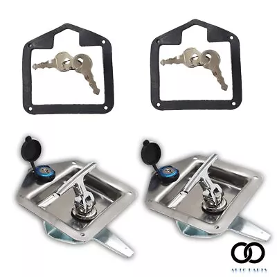 2 Trailer Door Latch T-Handle Lock Stainless Steel Keys Camper RV Truck Toolbox • $22.59