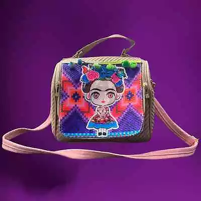 Frida Khalo Caricature Handmade Knit Mexican Purse • $30