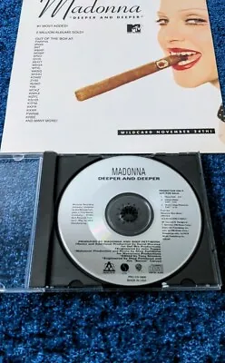$120 • Buy Madonna Promo Cd Deeper And Deeper Edits Us 1992 & Bonus Magazine Page Ad