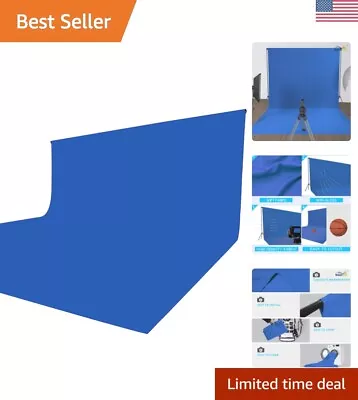 Collapsible Muslin Backdrop - 10x12ft Non-Reflective Machine Washable - Blue • $52.99