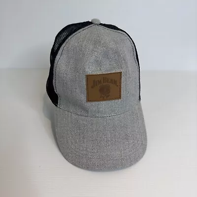 Jim Beam Grey & Black Mesh Back Snapback Cap Hat Adjustable • $12.95