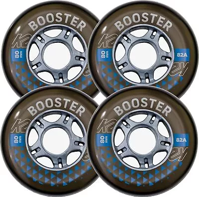 K2 Skate Booster 80mm/82A 8-Wheel Pack With ILQ 7 Bearings Smoke • $71.46